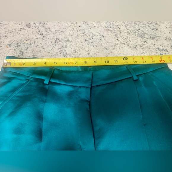 BNWOT Express Turquoise Teal Satin Wide Leg Pants - Picture 10 of 10